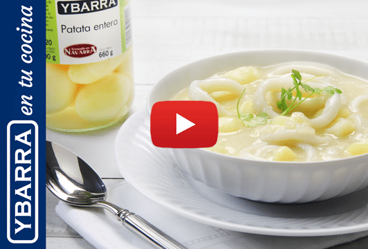 Calamares en salsa con patatas Ybarra