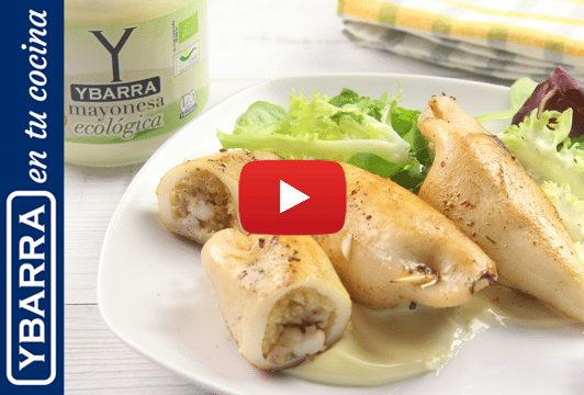 Calamares rellenos de quinoa con mayonesa Ecológica Ybarra