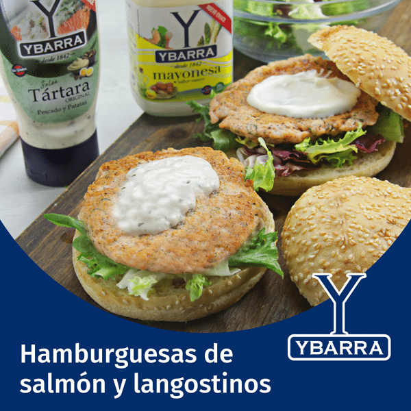 Hamburguesas de salmón y langostinos