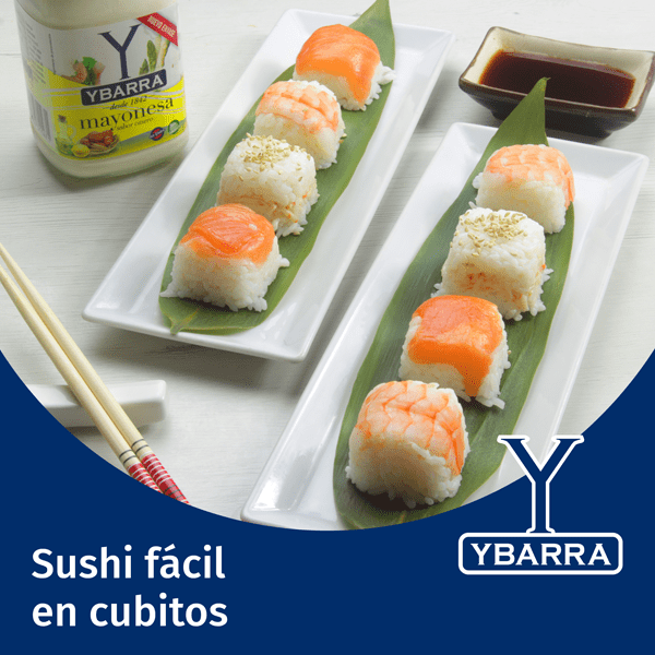 Sushi fácil en cubitos