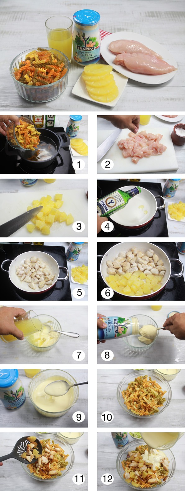 Ensalada de pasta con pollo y mayonesa - Ybarra en tu cocina