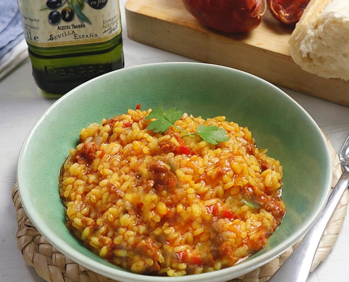 receta yarra de arroz con chorizo