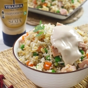 receta ybarra de arroz tres delicias con mayonesa de soja