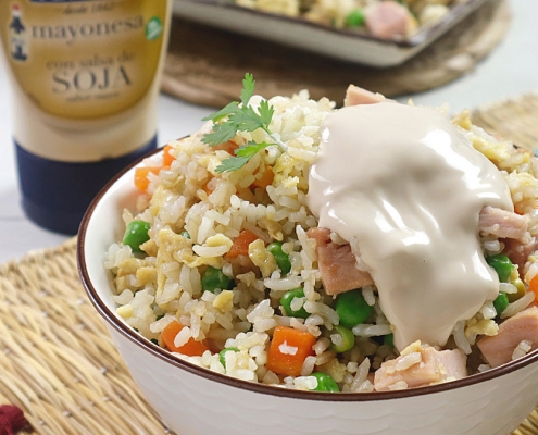 receta ybarra de arroz tres delicias con mayonesa de soja
