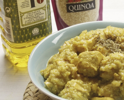 recetas ybarra pollo al curry con quinoa y aceite de oliva virgen extra