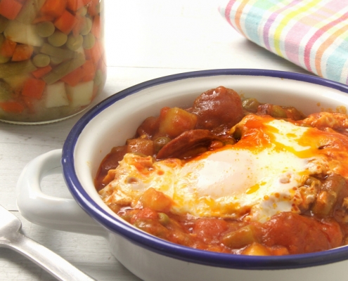 recetas ybarra huevos a la flamenca con macedonia y verduras