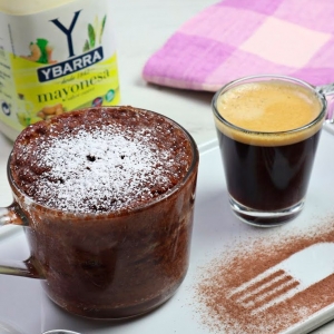 recetas ybarra mayocake de chocolate a la taza y mayonesa