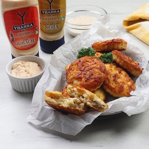 recetas ybarra pastelitos de pollo con mayonesa sriracha y salsa de soja