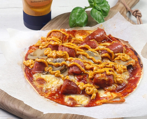 recetas ybarra pizza de longaniza con salsa gaucha