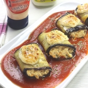 recetas ybarra rollitos de berejena con pollo y mayonesa sriracha
