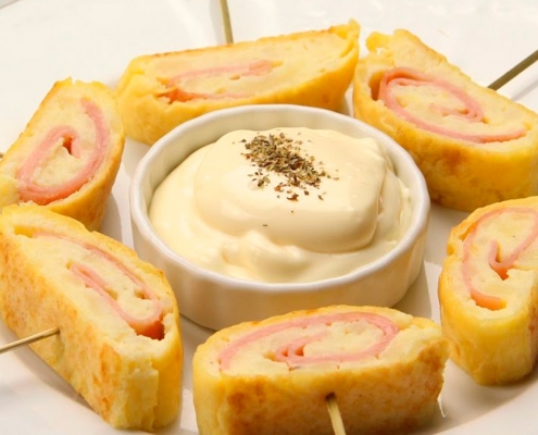 recetas ybarra rollitos de patatas con jamon, queso y mayonesa