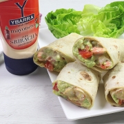 recetas ybarra wrap de langostinos con guacamole y mayonesa sriracha