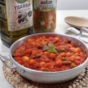 garbanzos con tomate y verduras