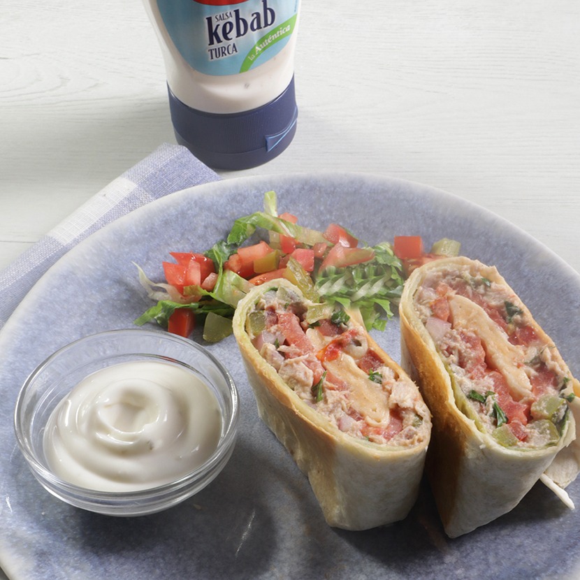 Wrap-kebab de atún