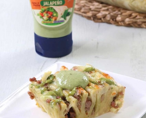 pastel de wraps de carne y gaucha jalapeno