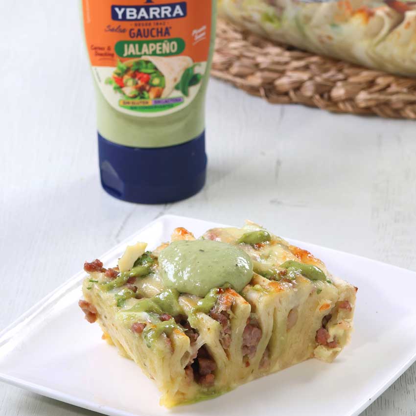 Pastel de Wraps, carne y Gaucha Jalapeños