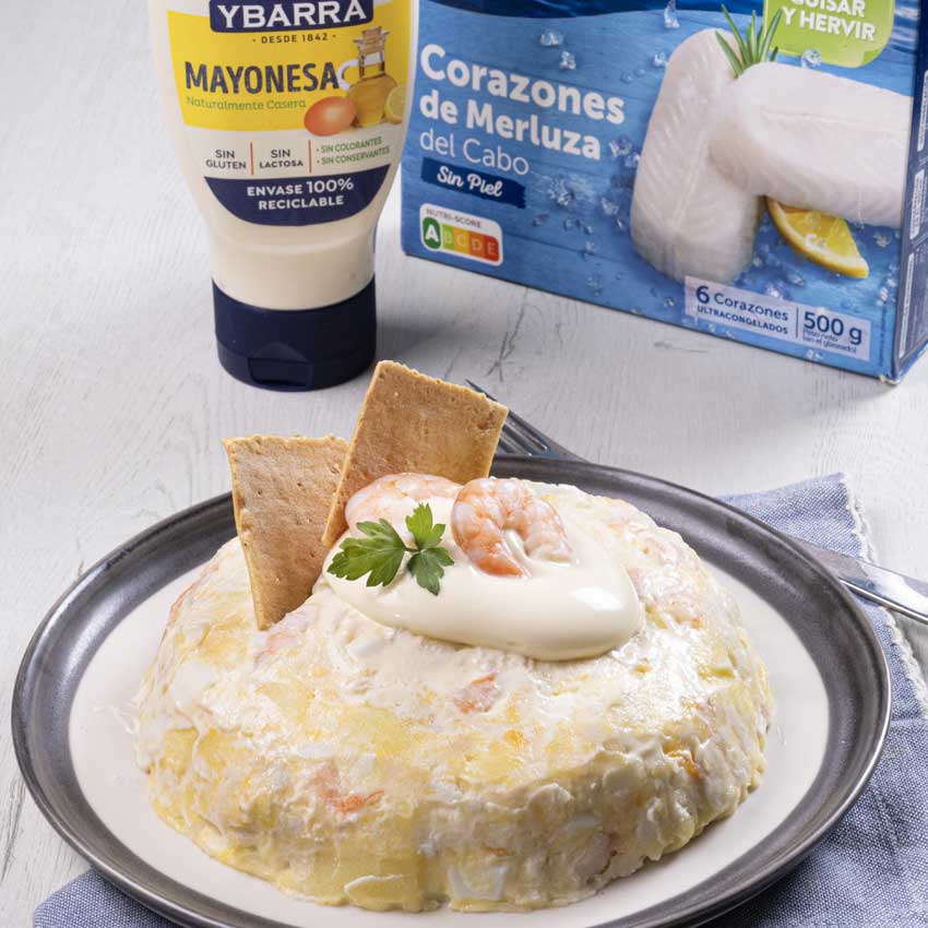 Ensaladilla de Merluza y Langostinos con Mayonesa