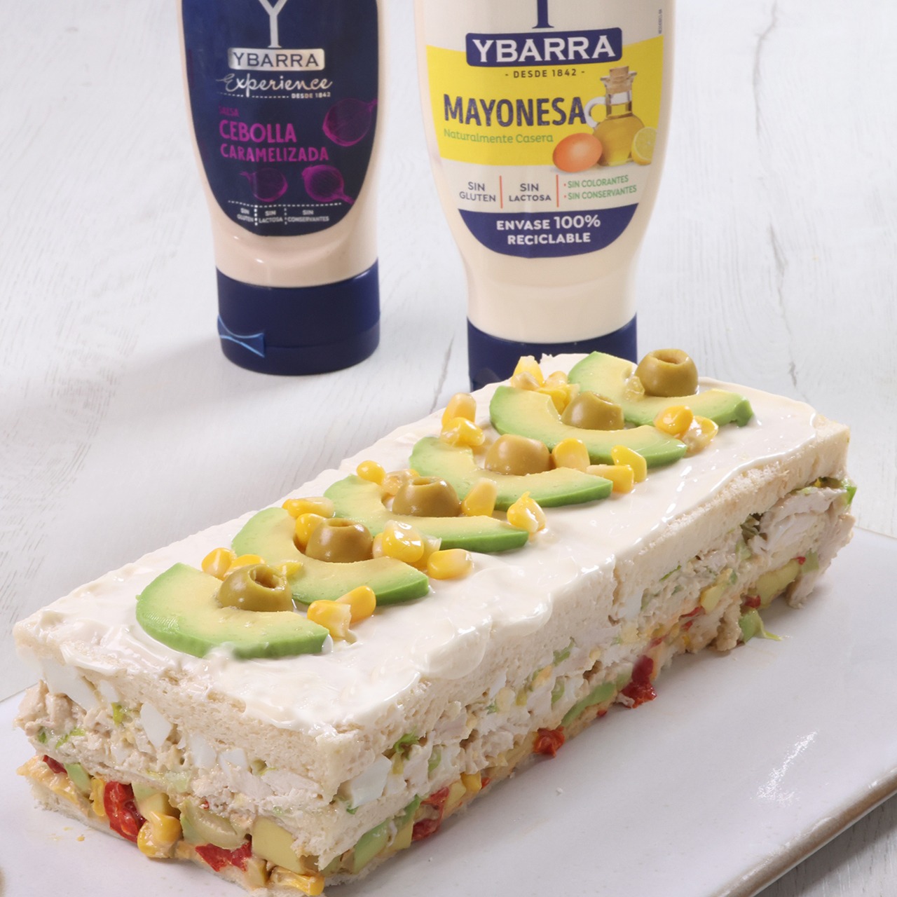 Pastel salado con mayonesa