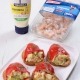 piquillos rellenos de langostinos y puerros
