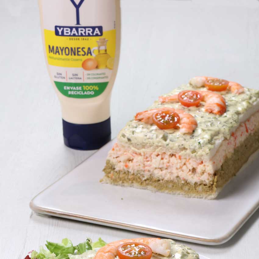 Pastel de marisco con Mayonesa