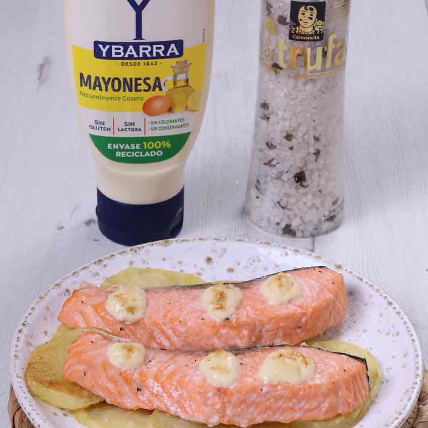 Salmón gratinado a la trufa