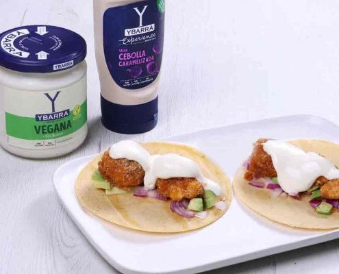 Tacos de Coliflor con Salsa Experience de Cebolla Caramelizada