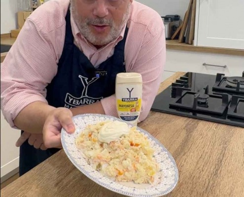 Ensaladilla de langostinos y salmon