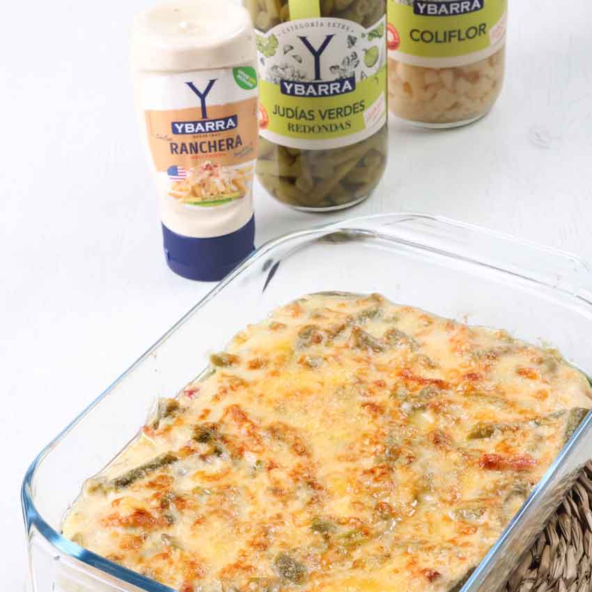Gratinado de coliflor y judías verdes