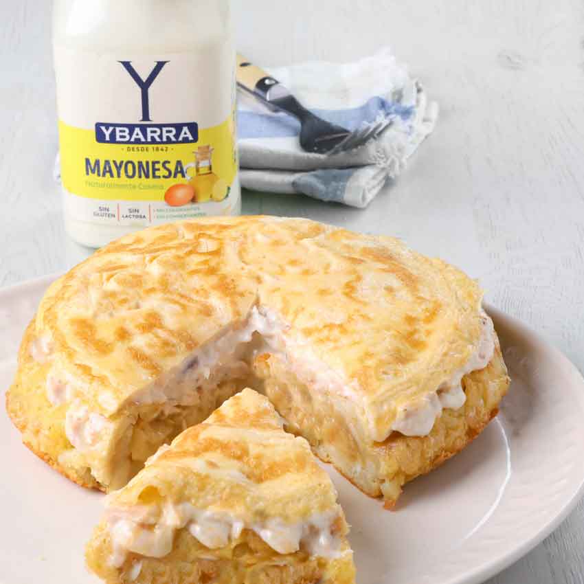 Tortilla Cántabra de Patata, Bonito y Mayonesa