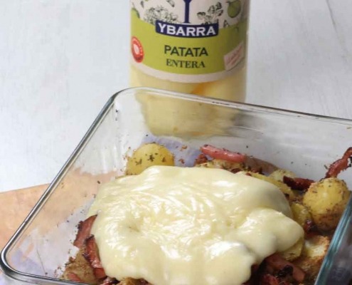 Patatas Ybarra a los 3 quesos