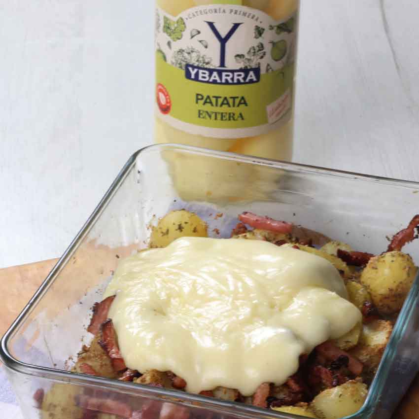 Patatas Ybarra a los 3 quesos