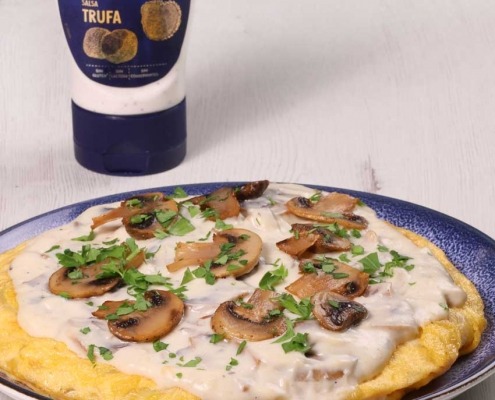 tortilla con bechamel a la trufa
