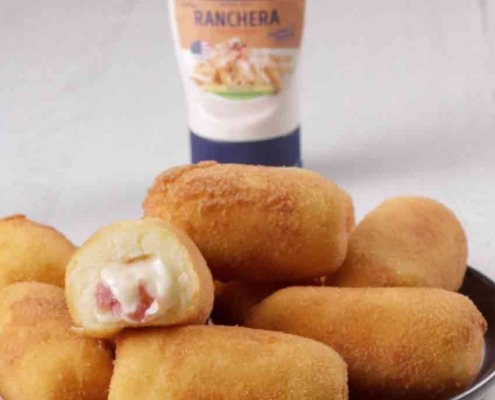 Flamenquín de patata, queso y bacon con Salsa Ranchera Ybarra