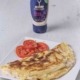 Tortilla de patata con cebolla caramelizada y queso elaborada con Salsa Experience de Cebolla Caramelizada Ybarra.
