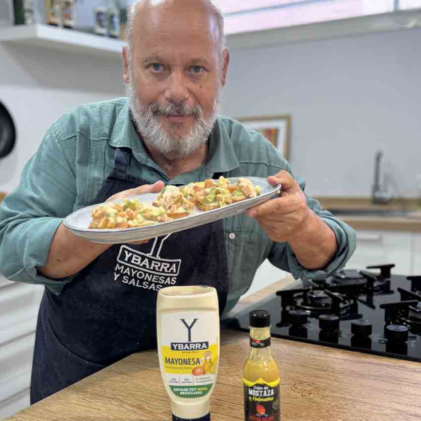 Falso tartar de salmón con Mayonesa Ybarra