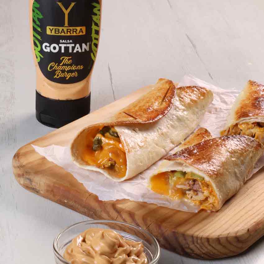 Burger burritos con Salsa Gottan Ybarra